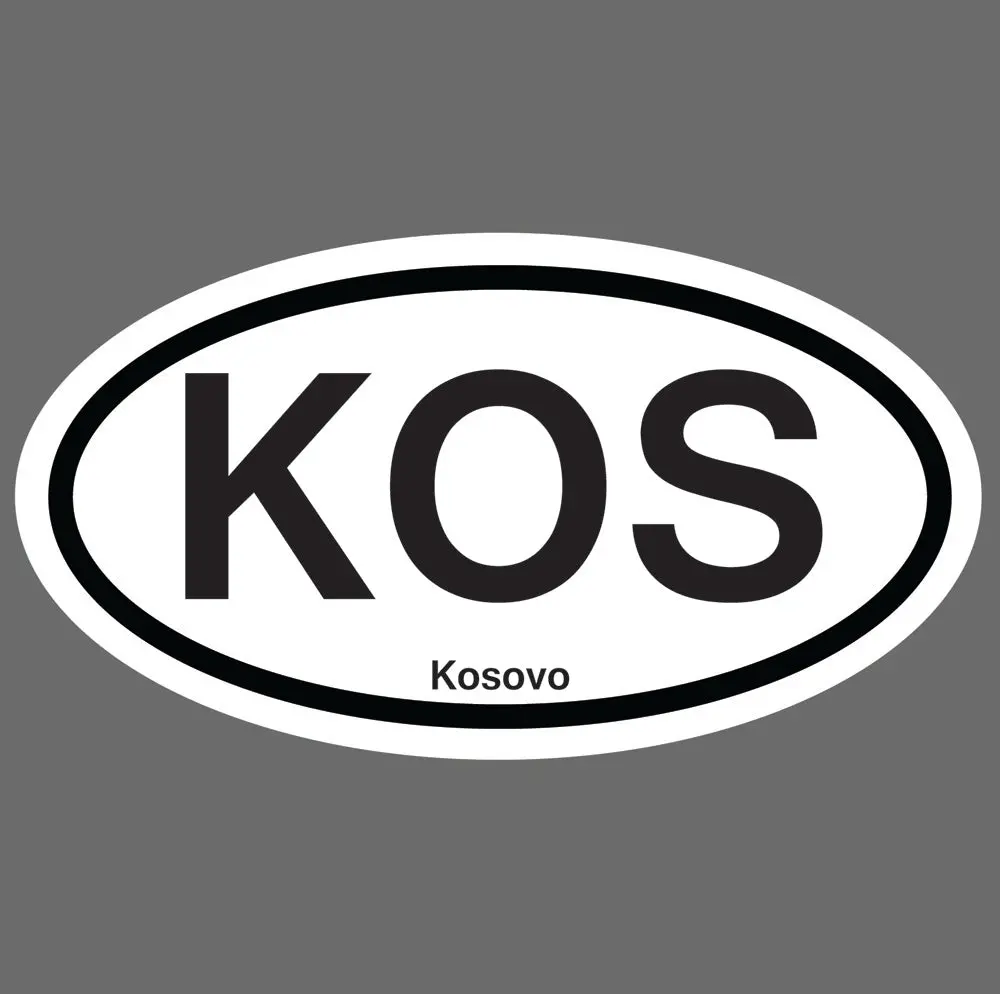 Kosovo Theme Vinyl Stickers, 3" High 5.5" Wide Oval Service Stickers for DIY Scrapbooking & Stamping