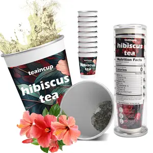 Hibiscus Herbal Tea in Cup, Buy 1 Get 1 Free with Mystery Flavor (Total 20 Cups) – Natural Loose Leaf Tea for Vegan, Rich in Vitamin C, No Sugar & No Gluten, Supports Wellness Balance, Boost Mood & Energy, To Go Tea for Home, Office, Travel & Outdoor Use