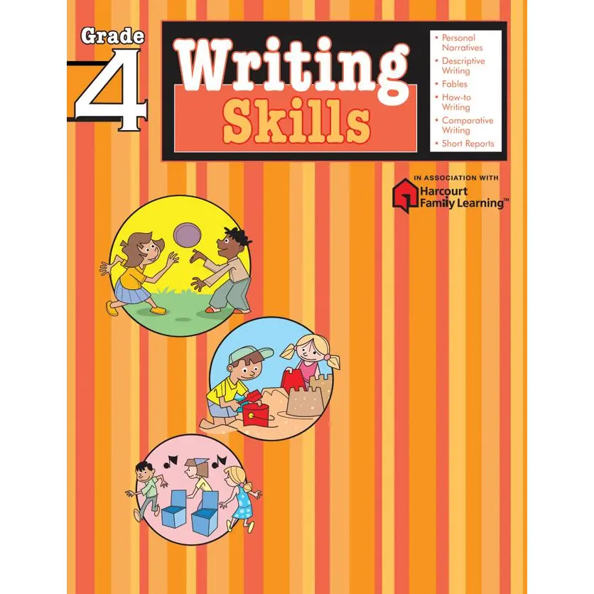 Writing Skills: Grade 4 (Flash Kids Harcourt Family Learning) by Flash Kids Editors [Paperback Book]