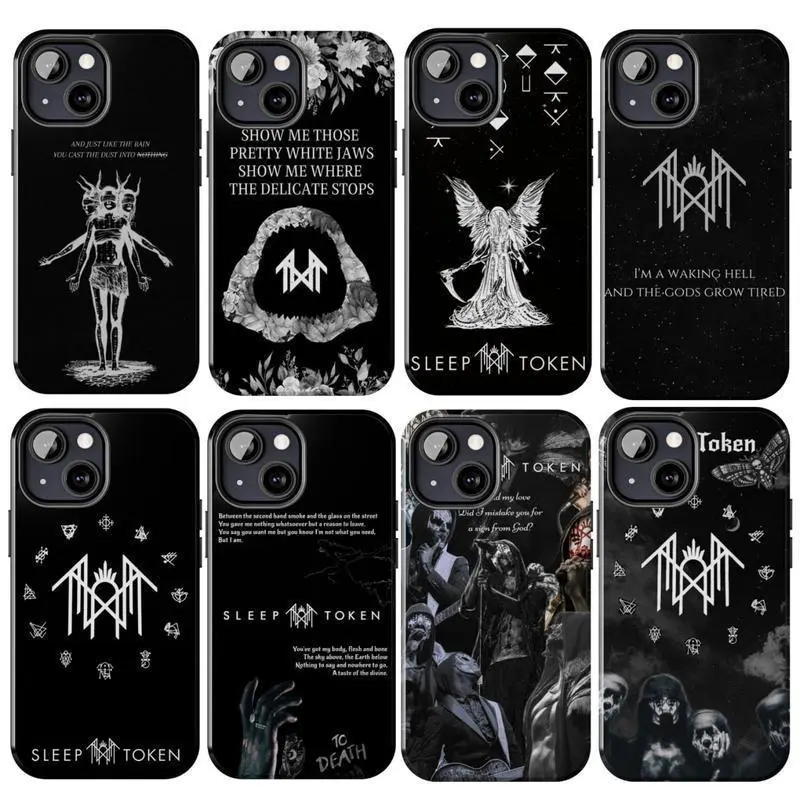 Sleep Token Logo Themed Phone Case Premium Matte Texture, Protection, Shockproof, Anti-Drop, Anti-Fingerprint For IPhone 17-12, Pro Max, Pro Plus, and Samsung S25-22 Protection Safety