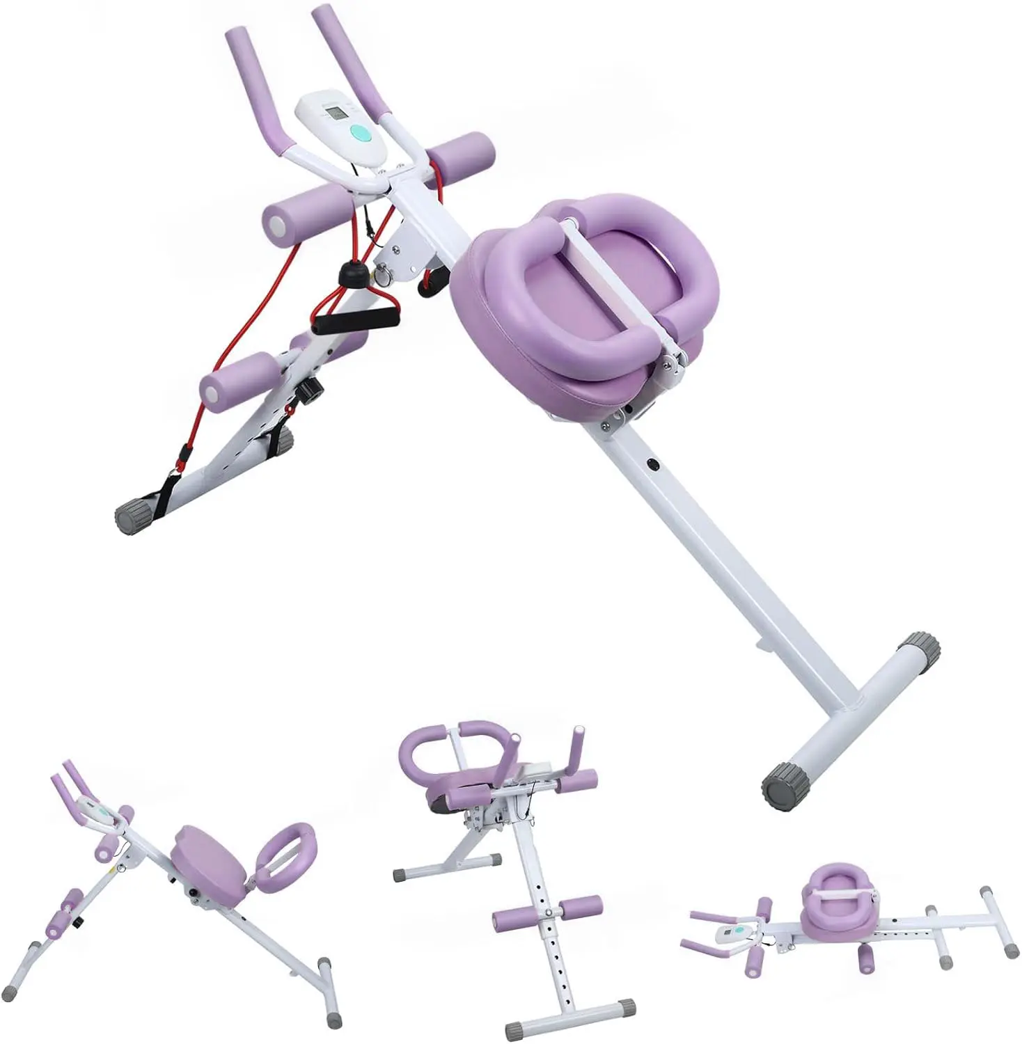 Lpxpass Foldable Ab Machine & Adjustable Abdominal Exerciser for Home Abs Workout, Multifunctional Ab Board with 5 Height & 3 Incline Settings, Sit Up Equipment, Abdominal Workout Gear, Multifunctional Abdominal Board