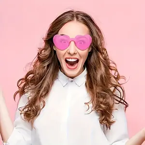 Heart Shaped Sunglasses Candy Color Rimless, Lightweight Fun Heart Sunglasses for Women & Men, Party Favors, Party Supplies, Beach Accessories, Eyewear for Weddings