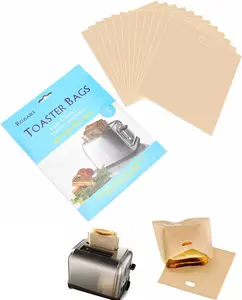 12 Pack Non Stick Toaster Sandwich Bags Reusable and Heat Resistant Easy to Clean, Washable Toaster Bags for Toaster Microwave Grill Cheese Sandwiches, Toast Bags for Toast Sandwich Panini Snacks(12) Bakeware Utensil Smooth Oven