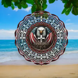 Patriotic Eagle Wind Spinner – Faith & Military Tribute Outdoor Decor