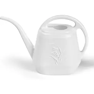 Plastic Watering Can - White Color - 1 Gallon