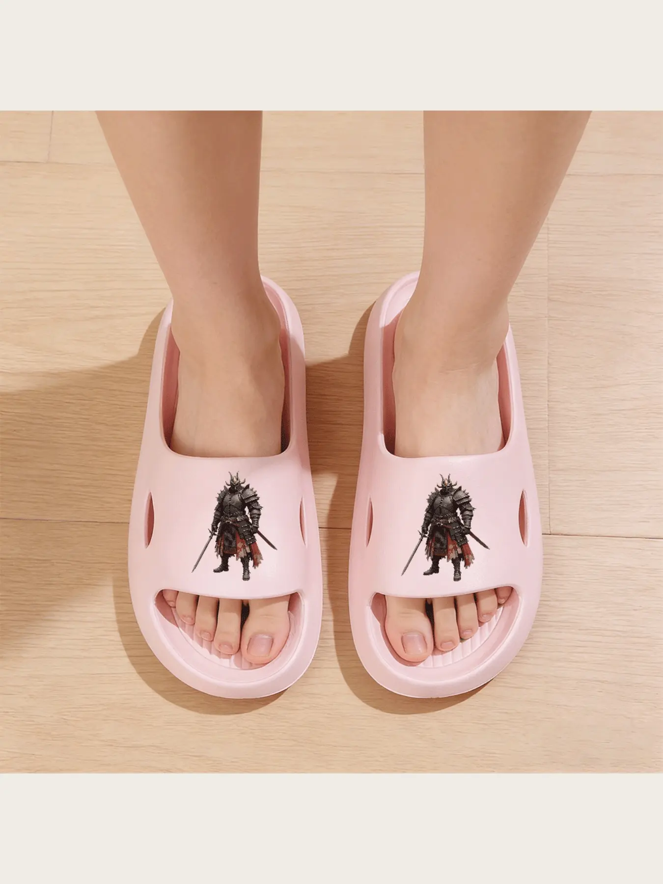Samurai Warrior Slippers Japanese Armor Design Indoor Shoes Comfortable Soft Sole Traditional Culture Themed Footwear Unisex Cosplay Slippers for Home Use Medieval Fantasy Style Non Slip Slippers