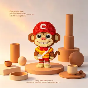 Multicolor Monkey 3D Puzzle Building Blocks, Home Office Decor, Party Decoration, Ideal Gift, Handmade Craft, Lightweight Statue, Collectible