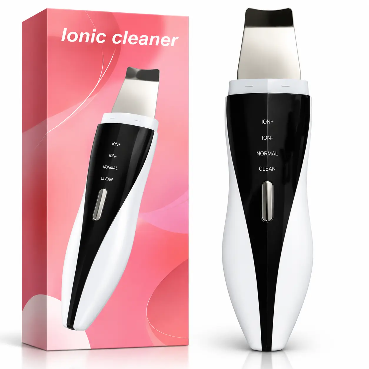 Stainless Steel Vibrating Tip Skin Scrubber Spatula for Adult Blackhead Cleaning, 4 Modes, USB Rechargeable, All Skin Types, Built-In Batteries