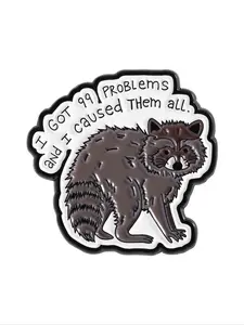 Funny Raccoon Enamel Pin Badge, Classic Slogan Design, Unisex Daily Wear Fashion Accessory, Perfect Gift for Friends & Family