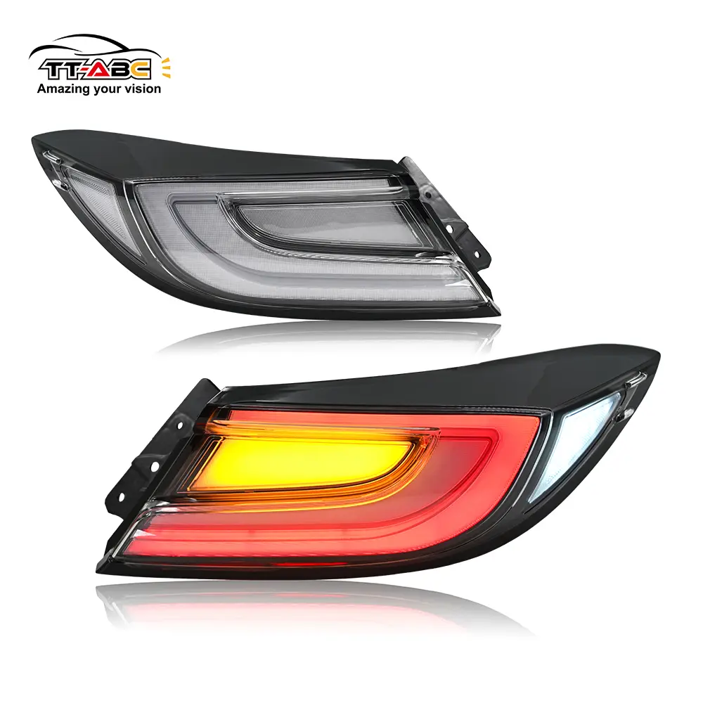 TT-ABC Transparent LED Tail Light Assembly for 2021-2025 Toyota GR86/Subaru BRZ 2nd Gen ZN8/ZD8 Car Indicator Lights, Transparent Tail Lights