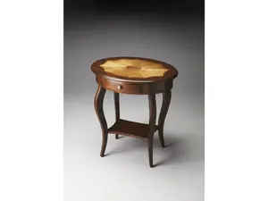 HomeRoots 389902 26.25 x 24.5 x 18.25 in. Traditional Cherry Oval Accent Table