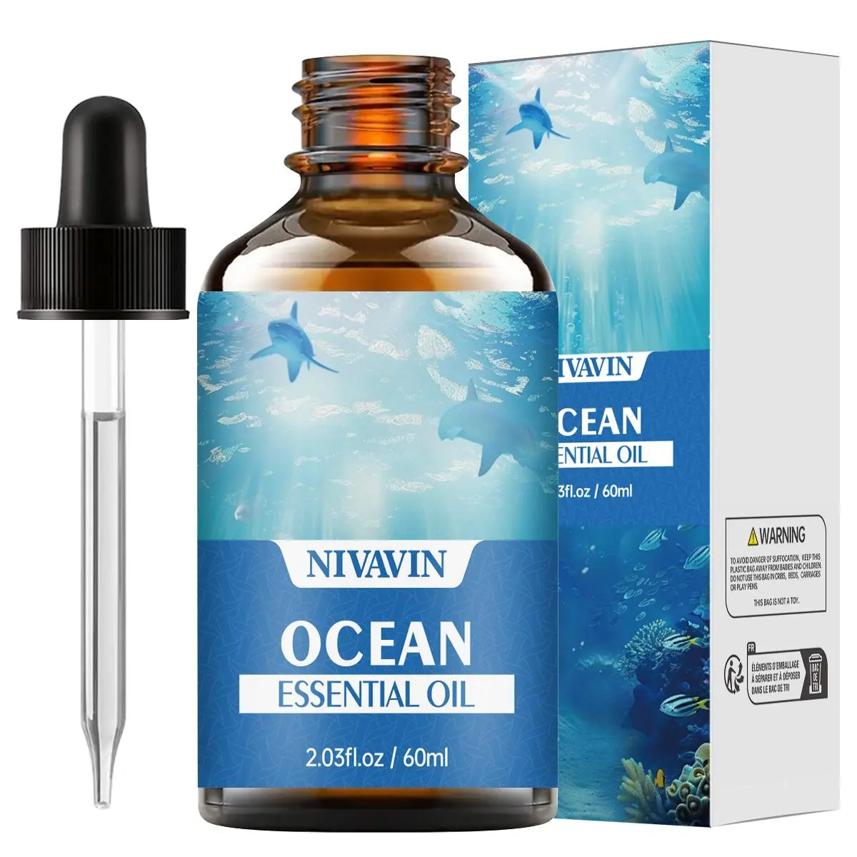 Ocean Essential Oil, 1 Count Essential Massage Oil with Dropper & Box ...