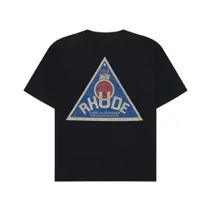 Rhude Cadeux Sundry Logo Short Sleeve Tee Shirt Vintage Black Multi