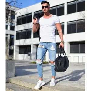 Stretchy Ripped Skinny Biker Jeans