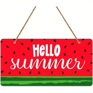 Whatsign Summer Door Signage, Watermelon Theme Home Decor, Office Hello Summer Door Hanger, Seasonal Decoration for Homes and Offices