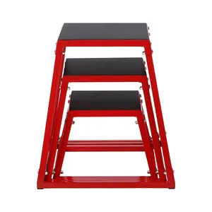 Heavy-Duty Steel Plyometric Jump Box Set with Anti-Slip Rubber Pads, Step Up Platforms – Indestructible Plyo Box for Box Jumps, Step Exercises, and Conditioning Training at Home Gym