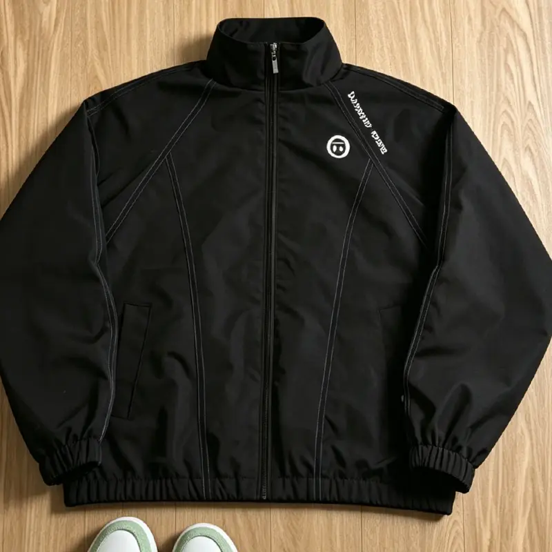 Men’s Minimalist Zip Up Jacket Casual Stand Collar Windbreaker Lightweight Outerwear