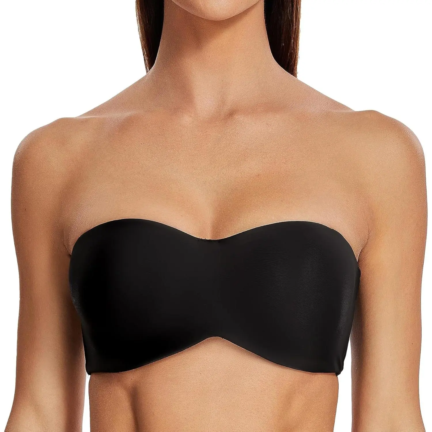 Women's Strapless Minimizer Bra for Large Busts, Convertible Bandeau with Underwire and Non-Slip Elastic for Bridal, Compression, Clothes, Hand Wash, Solid, Bras For Large Bust