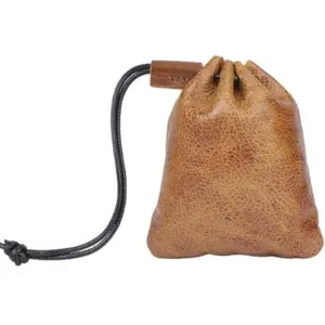 Genuine leather cinch pouch- perfect for coins and all of your small treasures