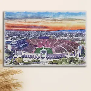 USC Trojans, Los Angeles Memorial Coliseum Watercolor, Sport Art, Gifts for him, Poster Print Wall Art - No Frame
