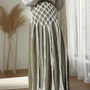 Netted Fringe Waistband Handwoven Bikini Cover Up Skirt Festival Street Sle Me Top Soulful Accessory For Suits Jeans Waistline