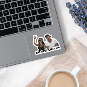 And We’re Spiraling Sticker, Funny Jersey Shore Meme Decal, Snooki Ronnie Vinyl Sticker, Laptop Label