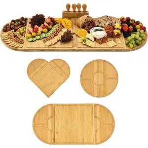 Charcuterie Boards and  Set, 4 in 1 Long & Round   Cheese Platter - Gifts for House Warming  , Bridal Shower, Wedding