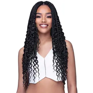 Midway Large Boho Box Braids 24 - Unisex Braid and Curl Crochet Interlocking Hairstyle