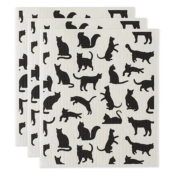 Design Imports Cats Swedish Dishcloths 3-pack