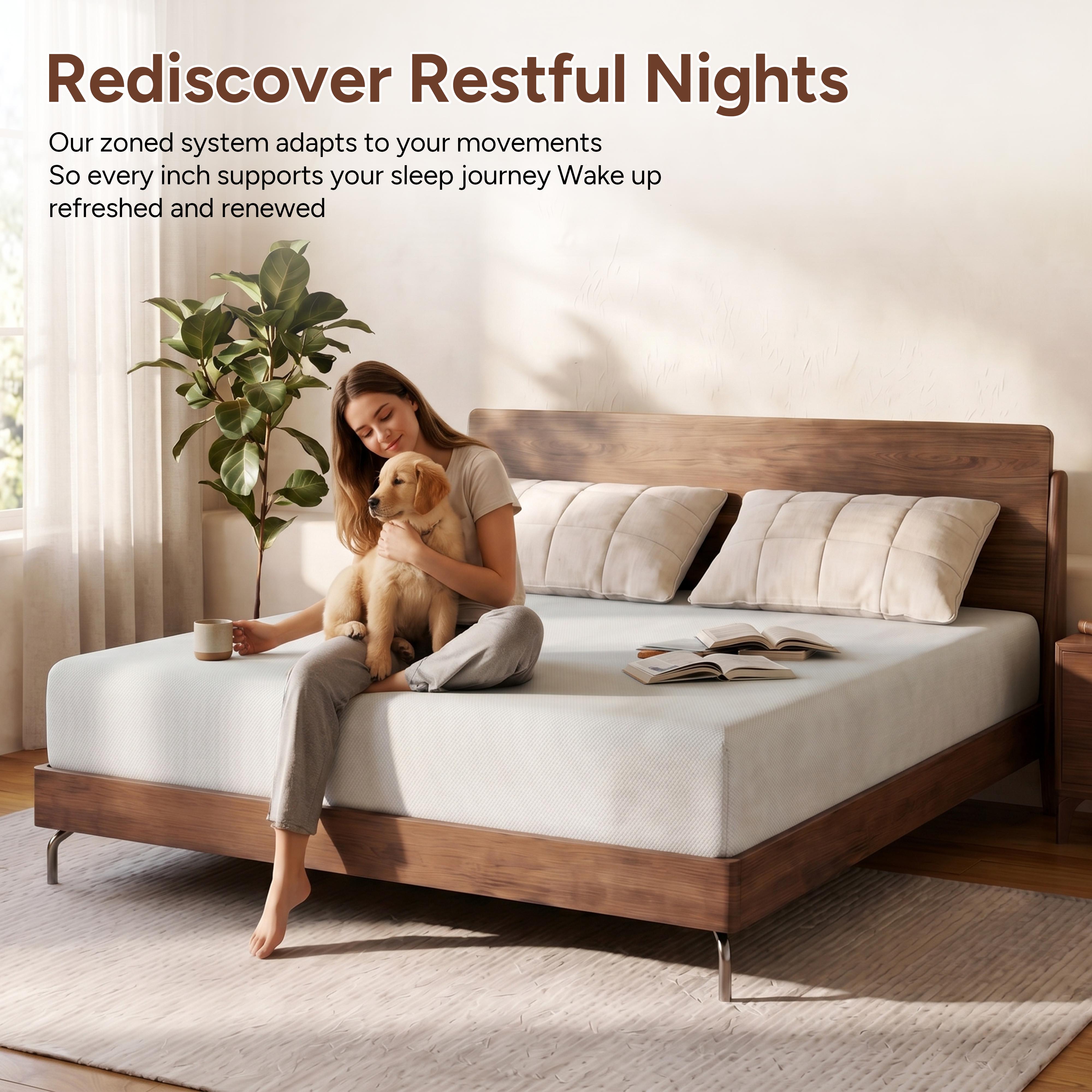 6Inch-Cooling Gel Memory Foam Mattress,queen size mattress Pressure Relief & MotionIsolation, Breathable Medium Firm Comfort,mattress topper(Twin size mattress,full size mattress, king szie mattress)