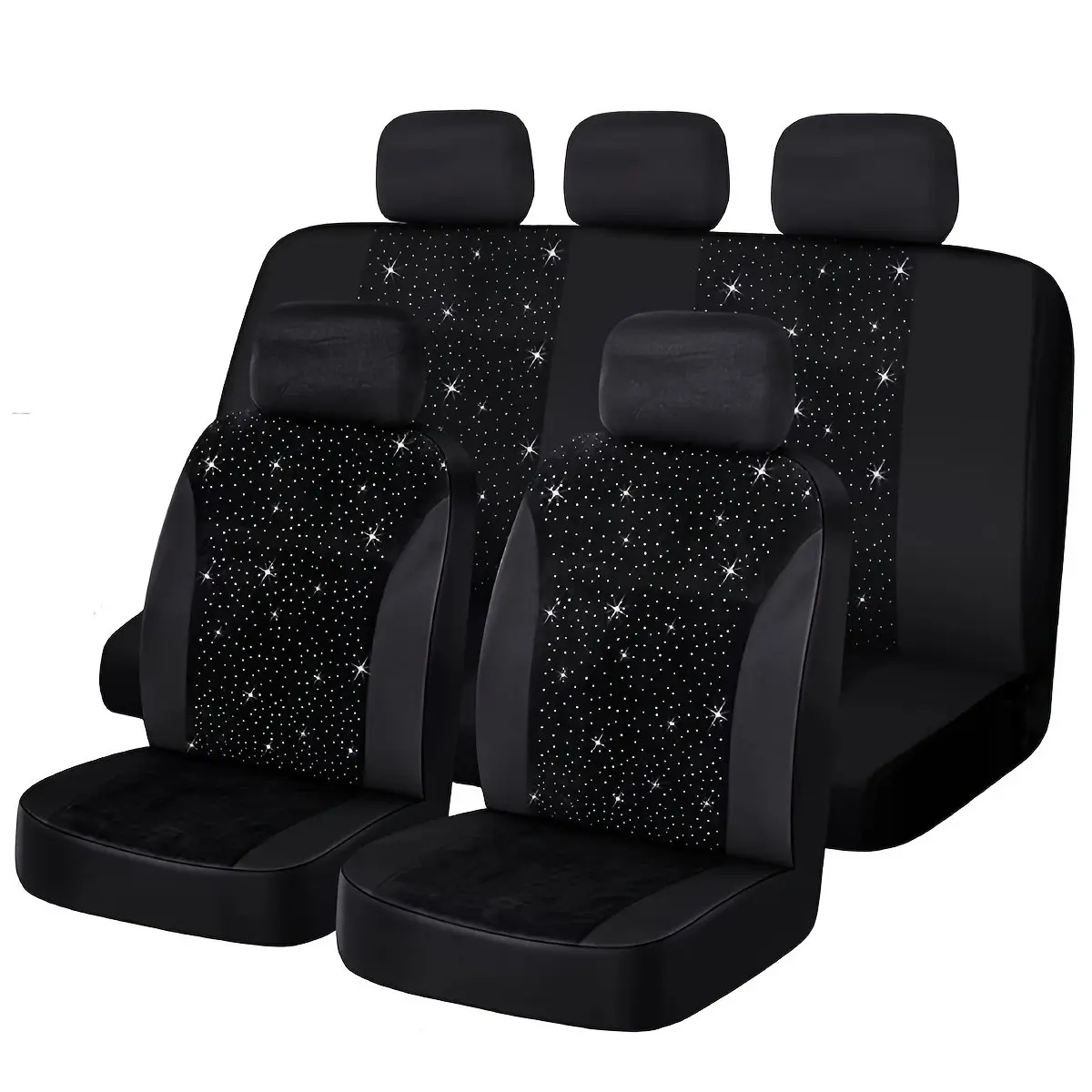 Diamond Seat Covers 5-Seat 9-Piece Set, Suitable for Cars Suv Vans, Durable and Easy to Clean Car Interior Accessories Auto Seat Protectors Cushion, Car Interior Cushions