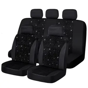 Diamond Seat Covers 5-Seat 9-Piece Set, Suitable for Cars Suv Vans, Durable and Easy to Clean Car Interior Accessories Seat Protectors Cushion
