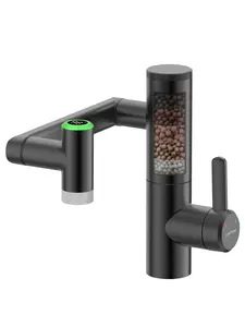 Lefton Rotatable Bathroom Faucet with Built-in Filter, Single Hole Sink Faucet with Temperature Display in Fahrenheit, 2 Water Modes