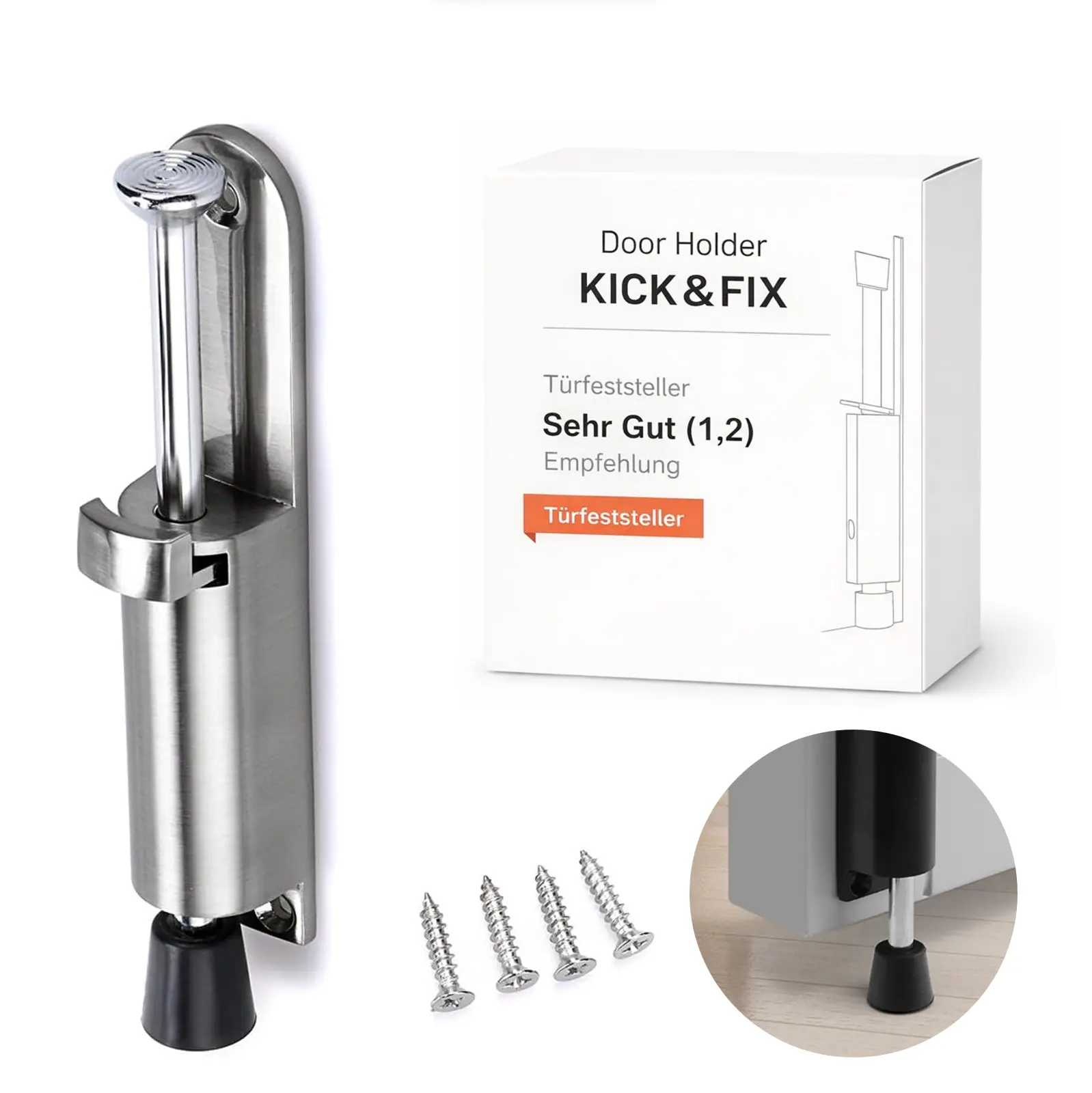 Door Stoppers for Bottom of Door Door Holder Easy Pedal Kick Down Door Stop Spring Hardware Adjustable Non Slip Portable Door Stop for Travel