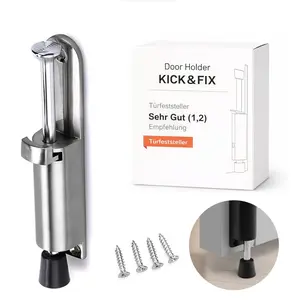 Door Stoppers for Bottom of Door Door Holder Easy Pedal Kick Down Door Stop Spring Hardware Adjustable Non Slip Portable Door Stop for Travel