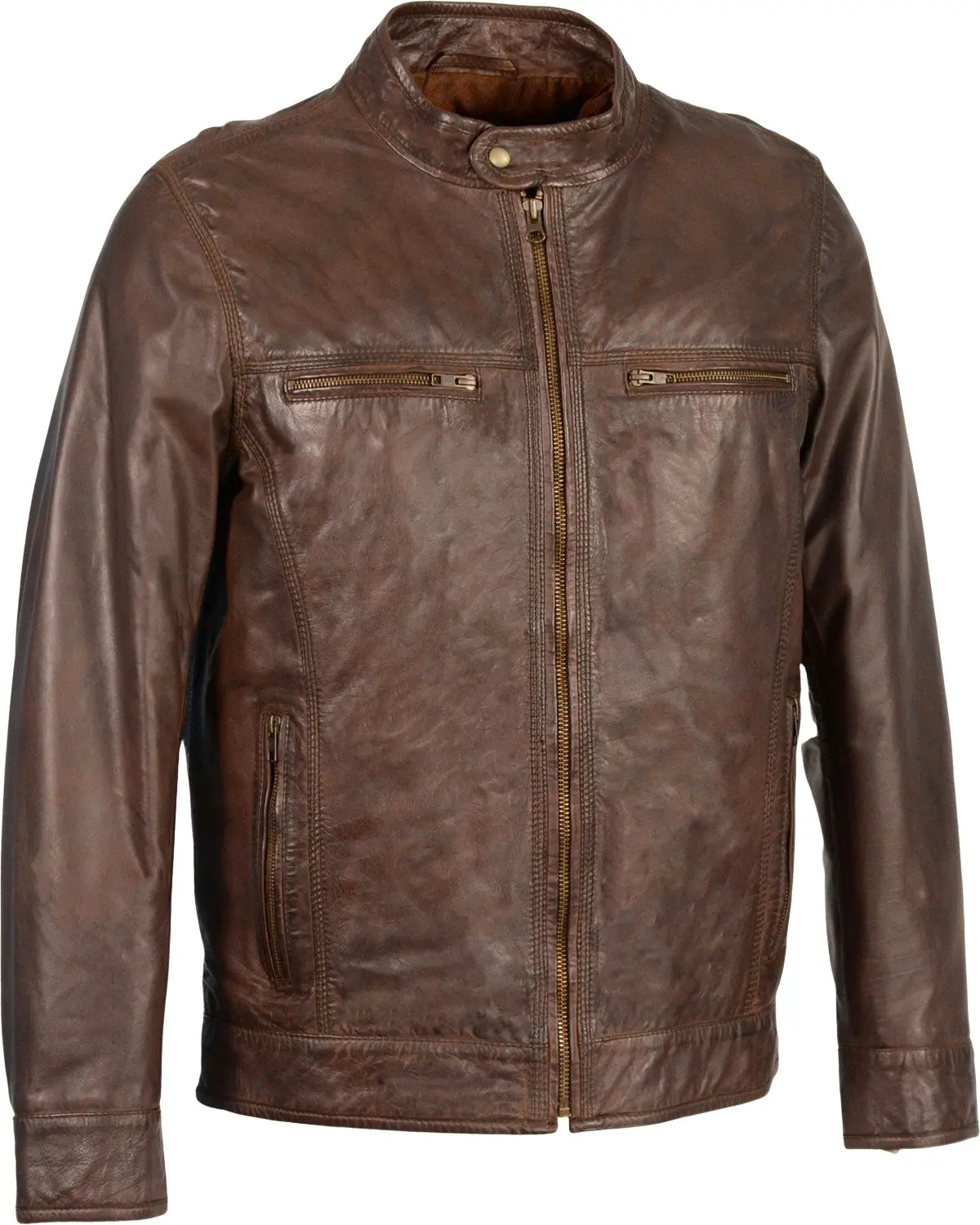 Milwaukee Leather Men's Men'S Zip Front Classic Moto Jacket 4X - Sfm1865-Saddle-4X