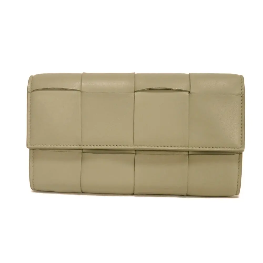 Pre-owned BOTTEGA VENETA Lambskin Small Leather Goods Cassette Nappa Leather Long Wallet