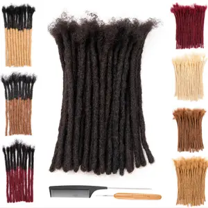 Wholesale 2025 NEW [Real Human Hair Dreadlock Extensions] Real Human Hair Dreadlock Extensions - 0.6cm Thickness, 4-18 Inch, Full Handmade Permanent Loc Extensions Bundles for Man/Women