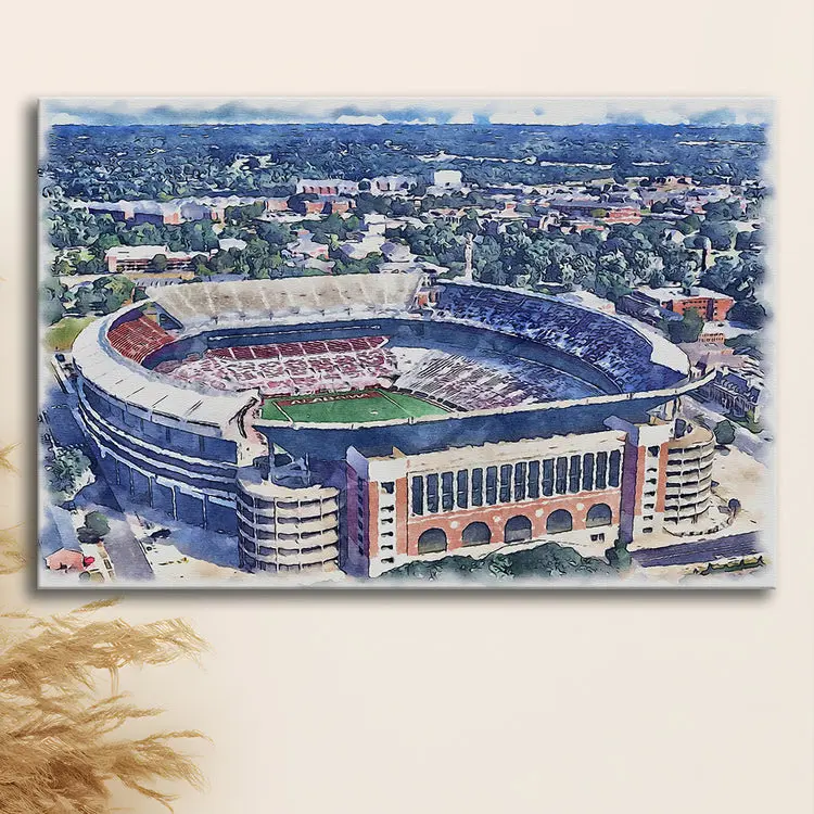 Bryant Denny Stadium, Alabama Poster Print Stadium Watercolor, Sport Art, Gifts for him, Poster Print Wall Art - No Frame