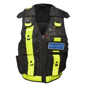 Hi Viz Tactical Black Vest Windproof Security, Dog Handlers Enforcement, Instructors Personnel