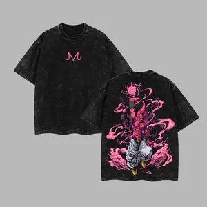 [NeoTokyoStatic] Majin Buu Kid Buu DBZ Anime Retro Unisex Acid Washed T-Shirt, Hoodie, DBZ Super 2026 100% Heavy Cotton Oversized Unisex Anime Merch, Soft Cotton Streetwear Clothes, Unisex Manga Apparel, Gift for Anime Fans,