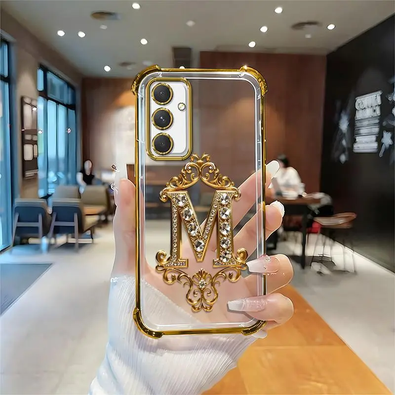 Suitable for [Galaxy A54] high-end phone case🥰，Features a premium-look printed design—not actual 3D diamond studs，Choose from any of the 26 letters. YM99