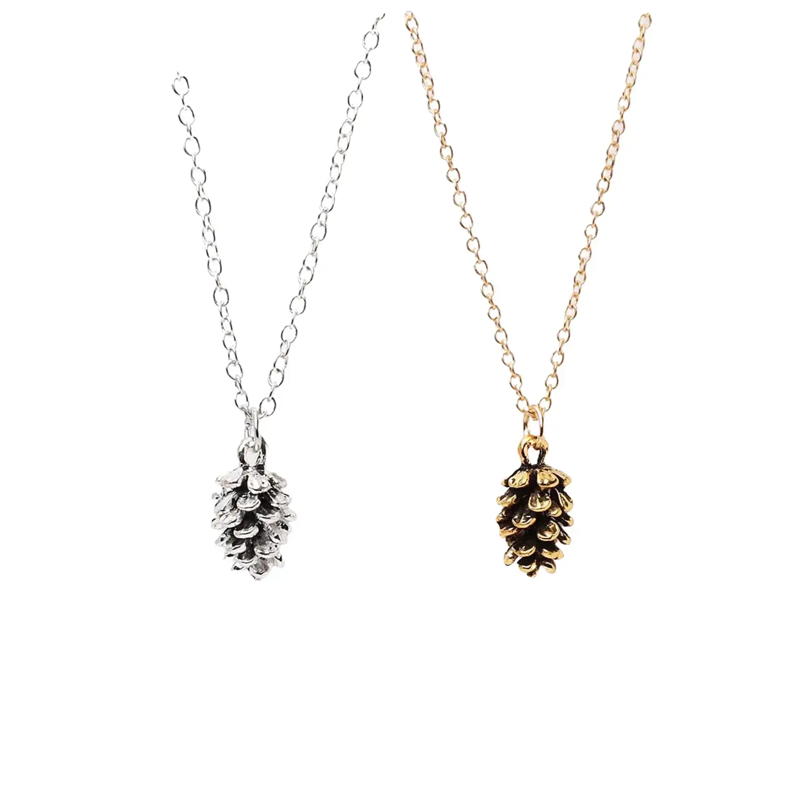Simple personality retro distressed simulated pine nut plant specimen necklace fashionable simple trend niche jewelry