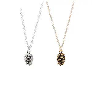 Simple personality retro distressed simulated pine nut plant specimen necklace fashionable simple trend niche jewelry