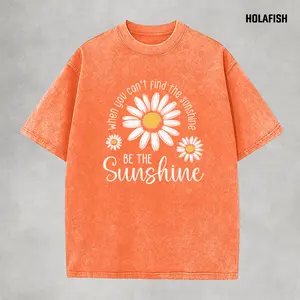 Holafish Casual Cotton Unisex T-shirt, Cotton Tee, Acid Washed Vintage Basic Tee Shirt, Womens Tops, Trendy Graphic Unisex