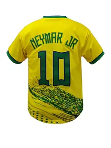 Men's BRAZIL 10 Embroidery Athletic Soccer Jersey, Comfortable Sports Top, Casual Training & Everyday Wear, Football Jerseys, Training Clothes