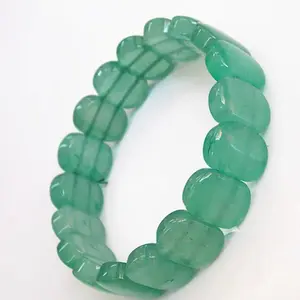 1count  14mm Green Dongling Hand Chain Hand Cards Bracelet Gorgeous Semi-Precious Gemstones Stretch Gemstone Bracelet Stone Bead Bracelet Jewelry Healing Crystal Souvenir Crystal...