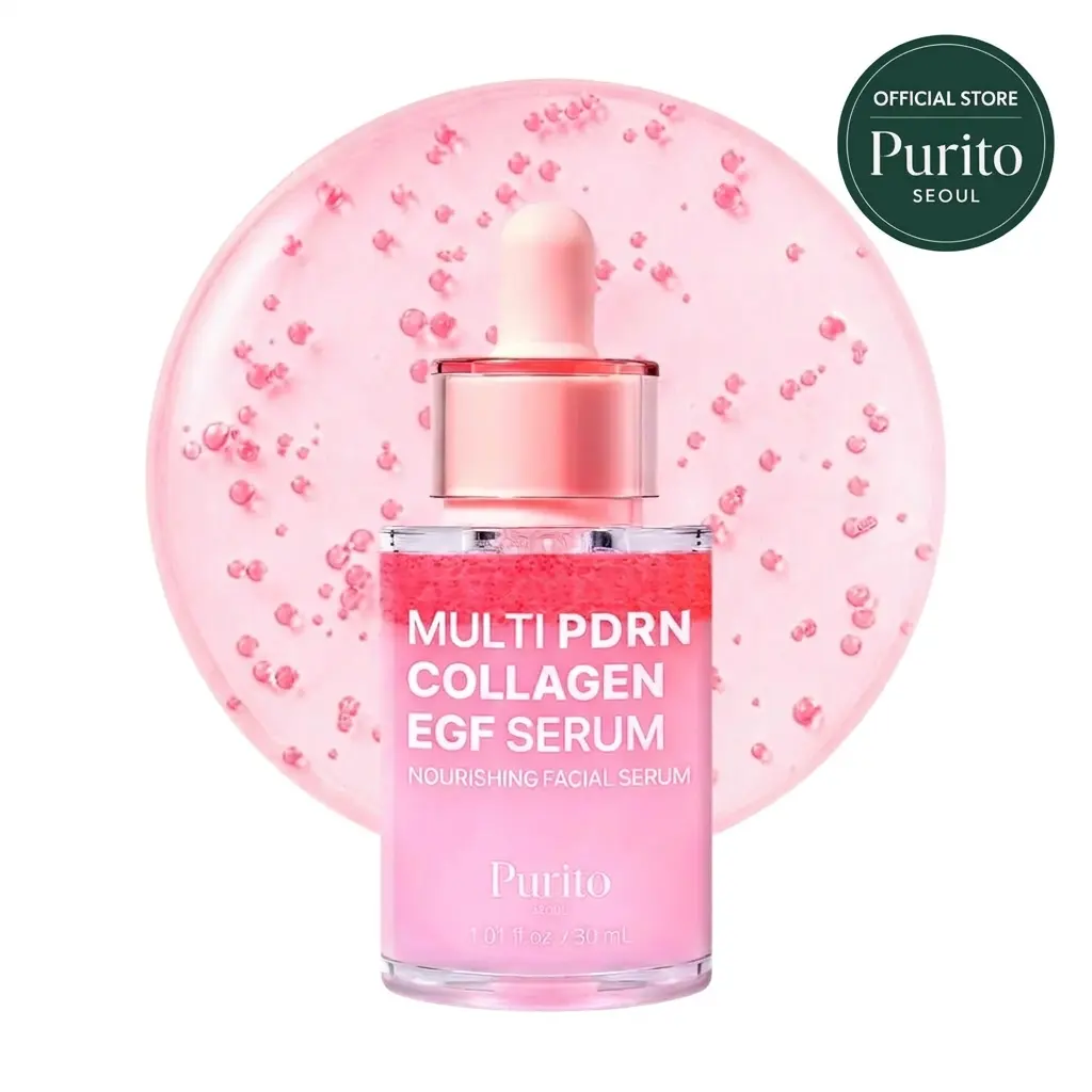 [Purito Official] Multi PDRN + Collagen + EGF Revitalizing Facial Serum | for Glass Skin, Radiance, Elasticity & Hydration | 99% Pure PDRN Complex, Firming & Brightening Booster | Korean Skincare