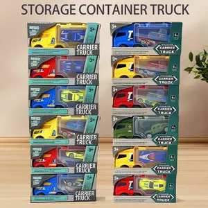 3 Pcs Children Truck Toy Set, Small Truck, Manual Storage, Mini Pocket Car, Launcher, Abs Material, Sliding Toy Car, Birthday Gift