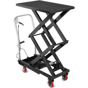 GARVEE Hydraulic Lift Table Cart with Double Scissor Lift, Available in 330 lbs and 770 lbs Capacities, Adjustable Lifting Heights up to 59", Featuring Non-Slip Pads, Locking Wheels, and Durable Construction for Efficient Material Handling